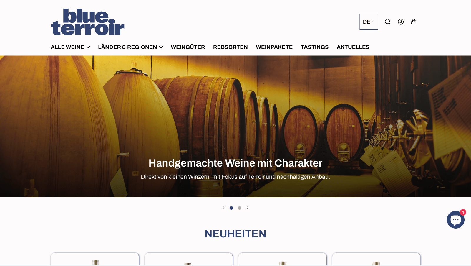 Blue Terroir – Frontpage