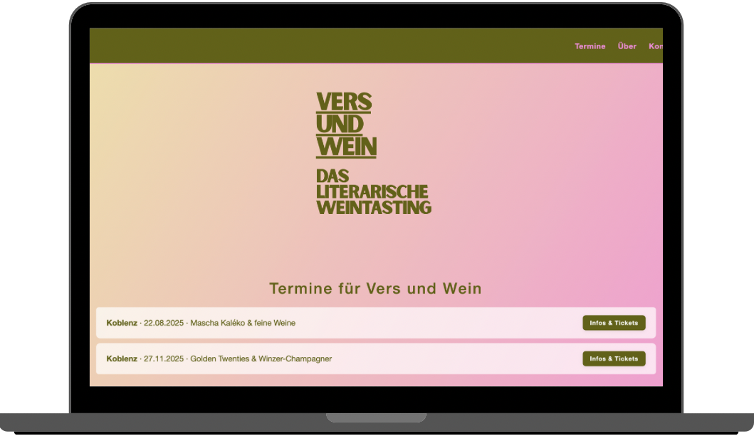 Mockup Vers und Wein